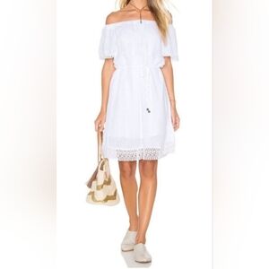 Michael Stars White Crochet Edge Mini Dress Size Small‎